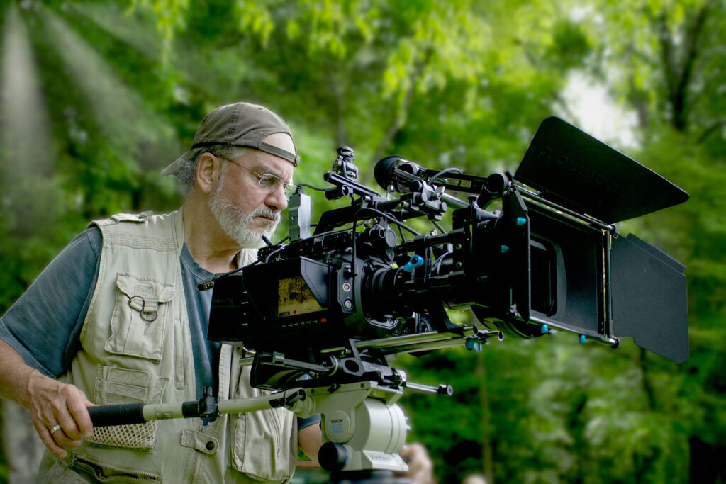 Rip shooting in Cades Cove with one of their high-end cinema cameras.
